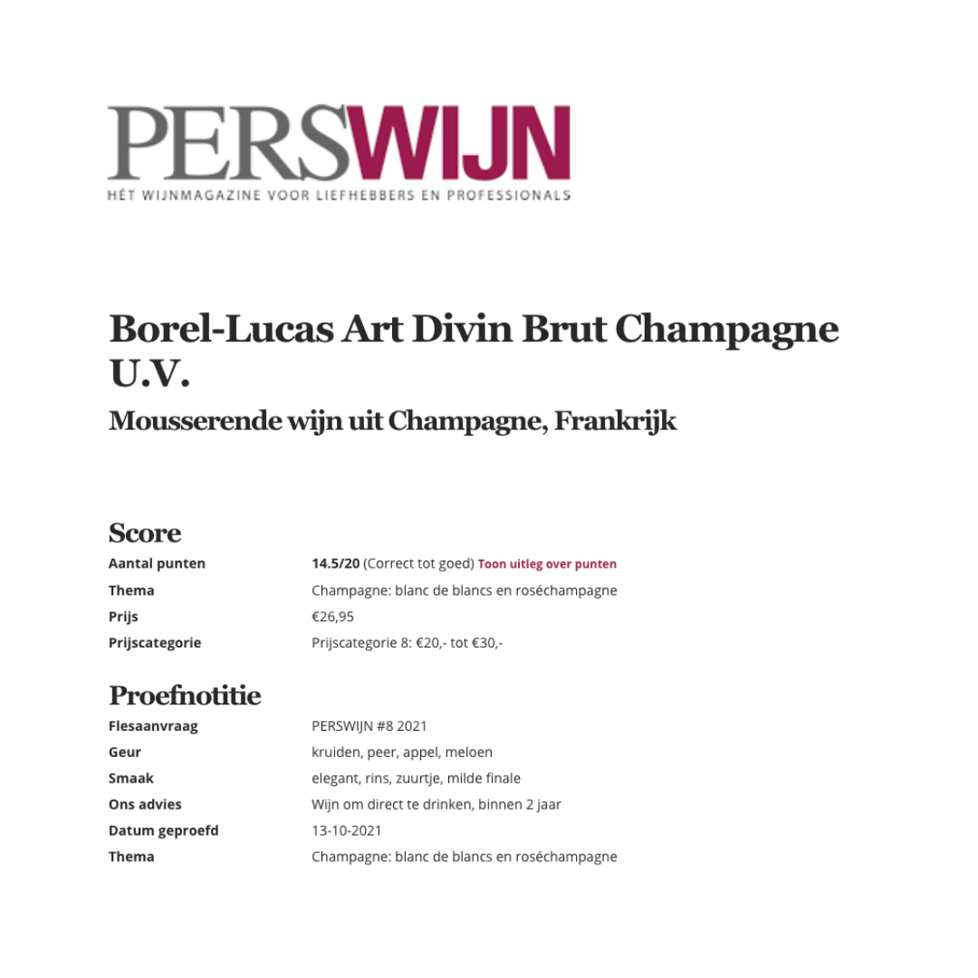 Champagne Borel-Lucas Cuvee Art Divin