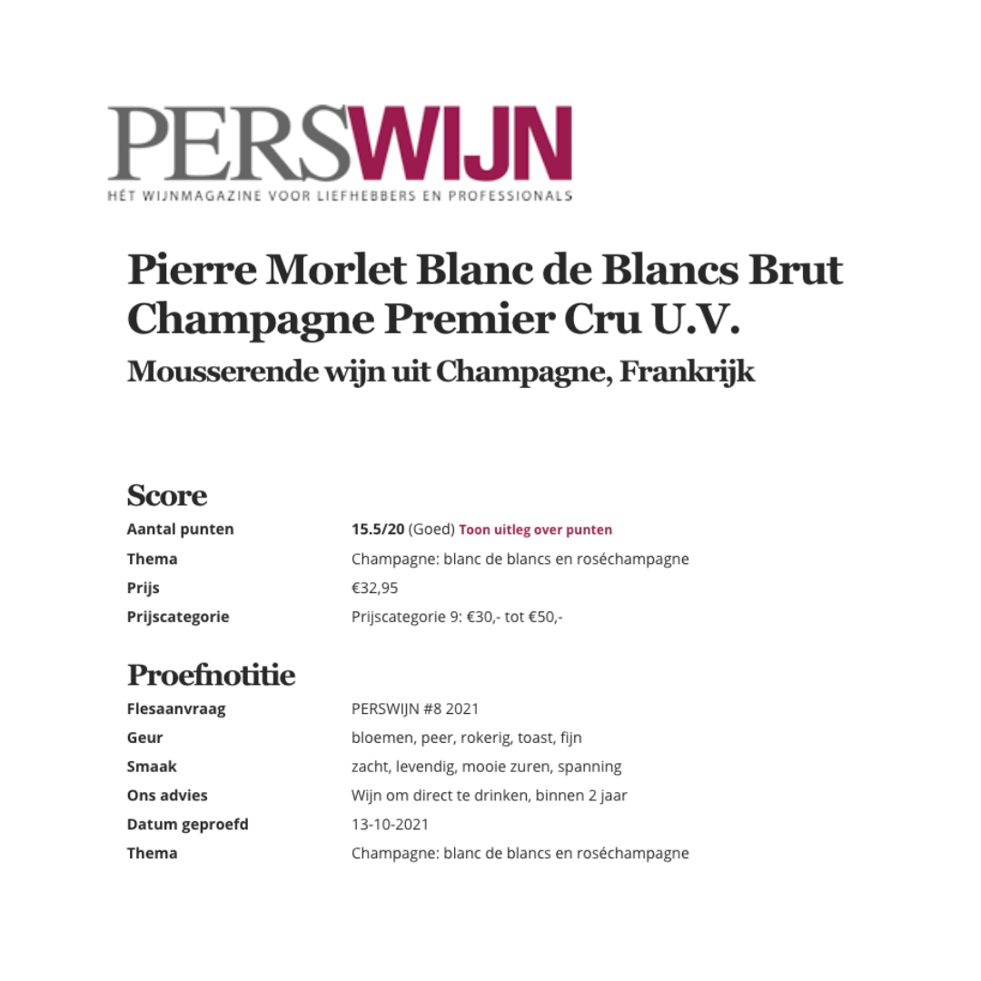 Champagne Pierre Morlet Blanc de Blancs Premier Cru