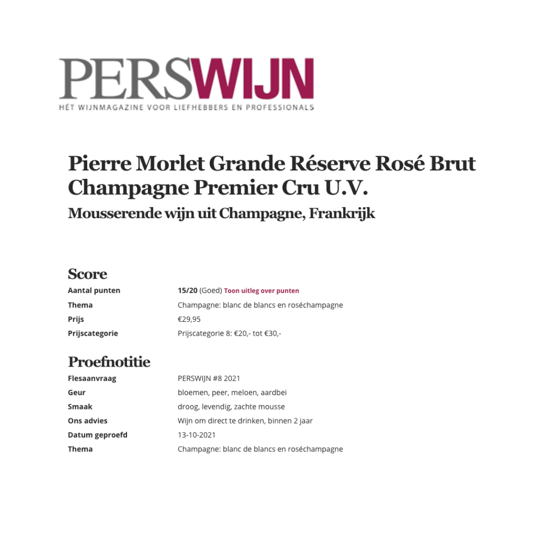 Champagne Pierre Morlet Rose Premier Cru